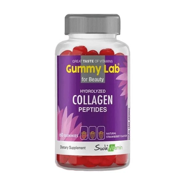 ببتيدات الكولاجين المتحللة، 60 قطعة فراولة قابلة للمضغ | Gummy Lab